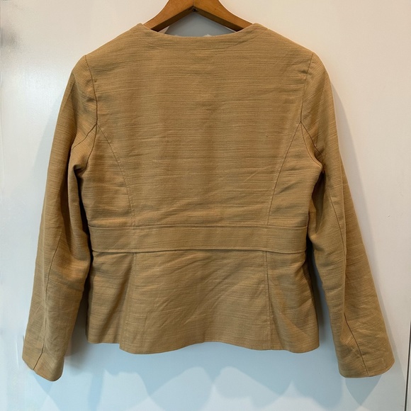 Dana Buchman Linen Blend Zip-Front Camel Blazer - Picture 2 of 8
